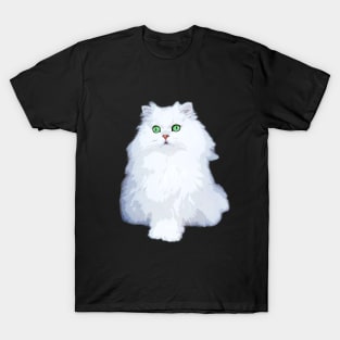 Persian Cat White Kitten with green eyes Chinchilla T-Shirt